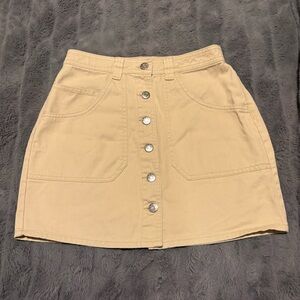 Old Navy Tan Button-Front Mini Skirt